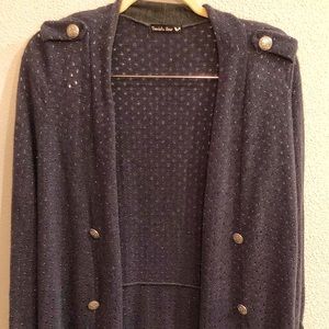 Double Zero Silver Threaded Cardigan, M